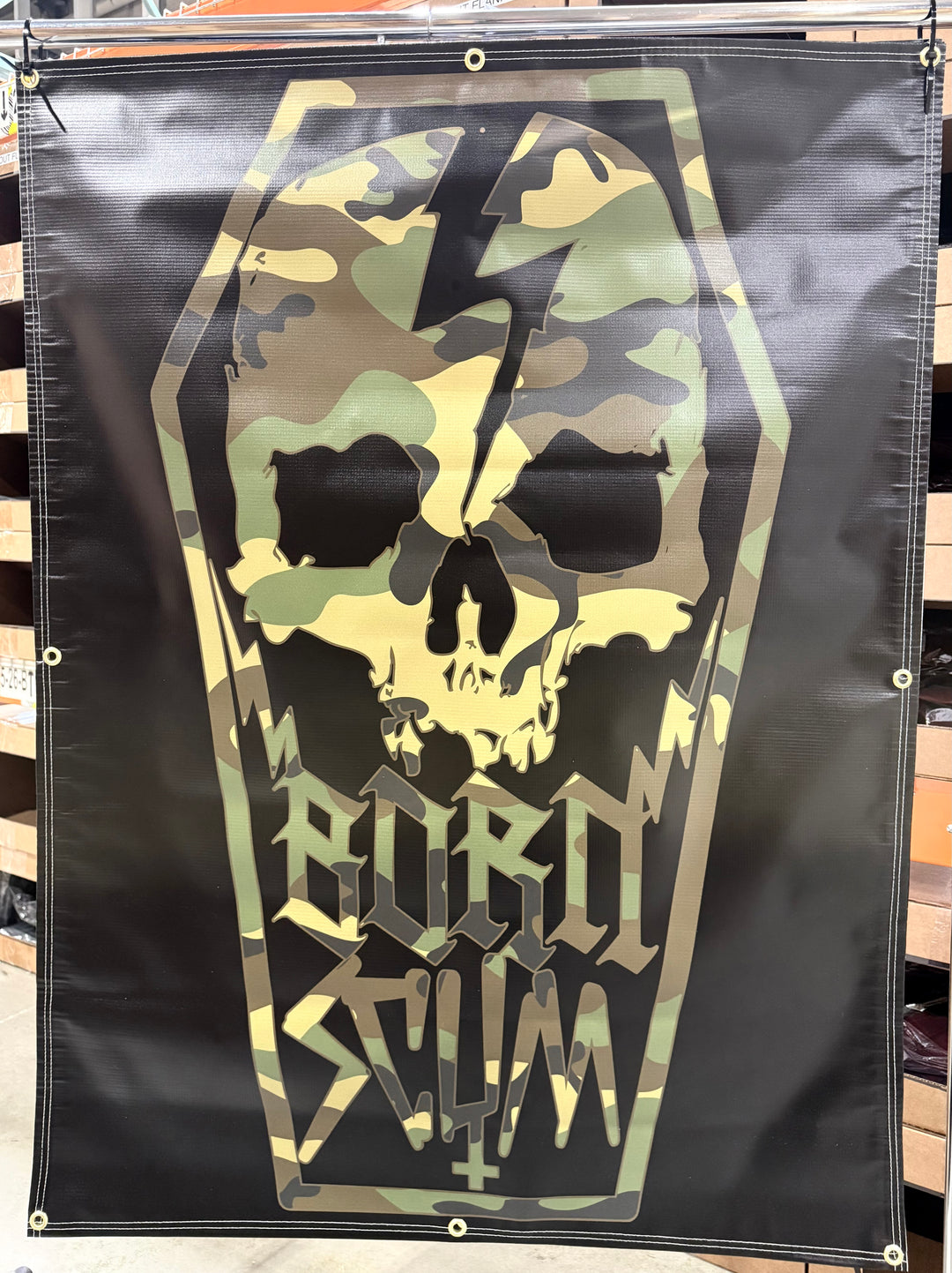 CAMO SKULL COFFIN BANNER