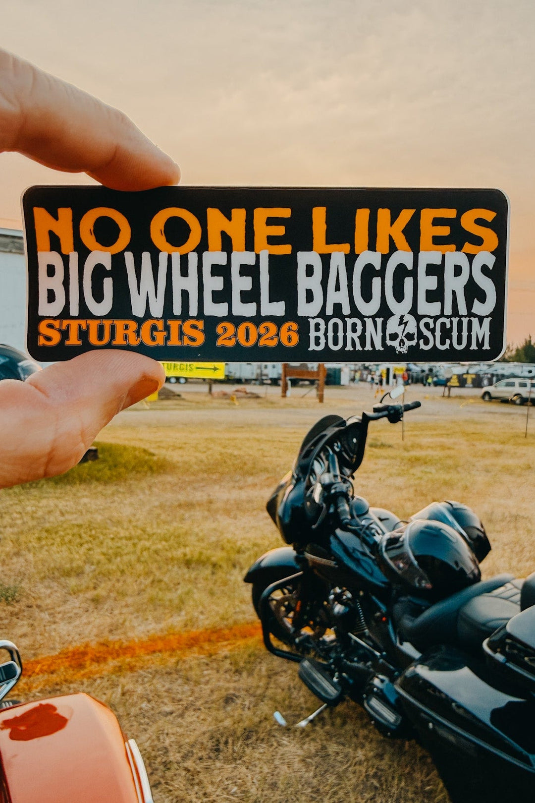 Big Wheel Baggers Sticker - Born Scum