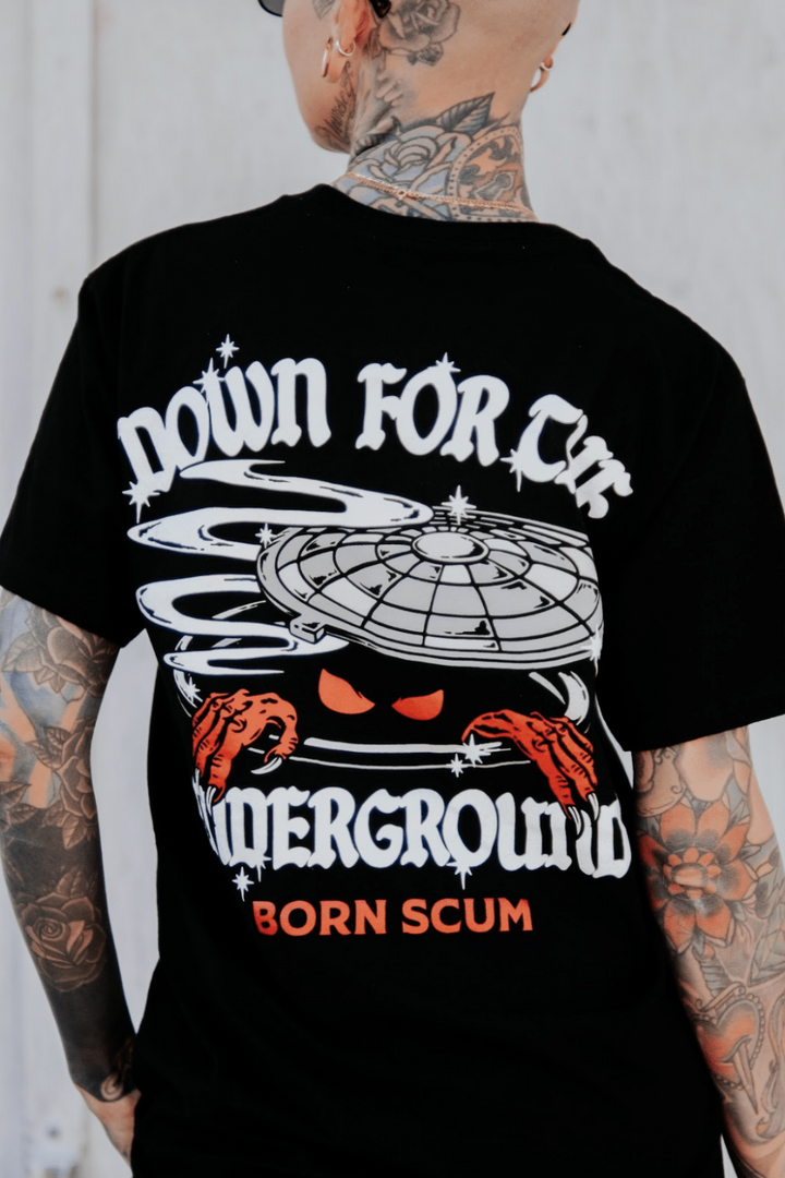 Down For The Underground Heavyweight Tee | USA Cotton – Born Scum