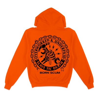 HIVIS ORANGE OVERWORKED HOODIE - Born Scum