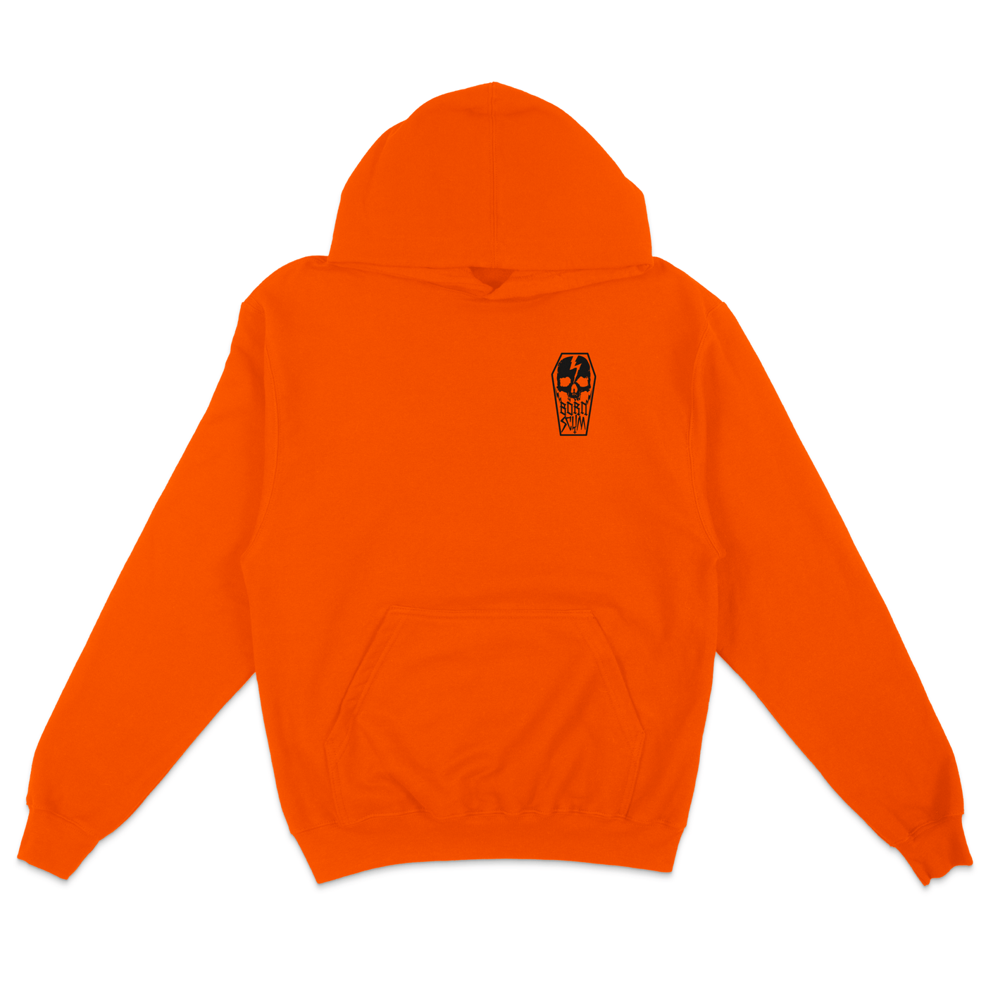 HIVIS ORANGE SKULL COFFIN HOODIE - Born Scum