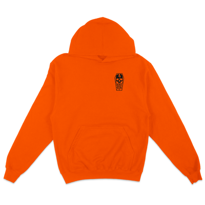 HIVIS ORANGE SKULL COFFIN HOODIE - Born Scum