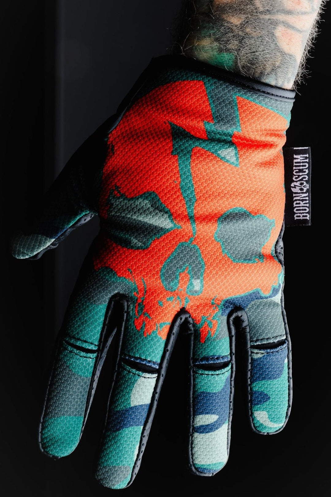OG MX GLOVES SKULL ORANGE/CAMO - Born Scum