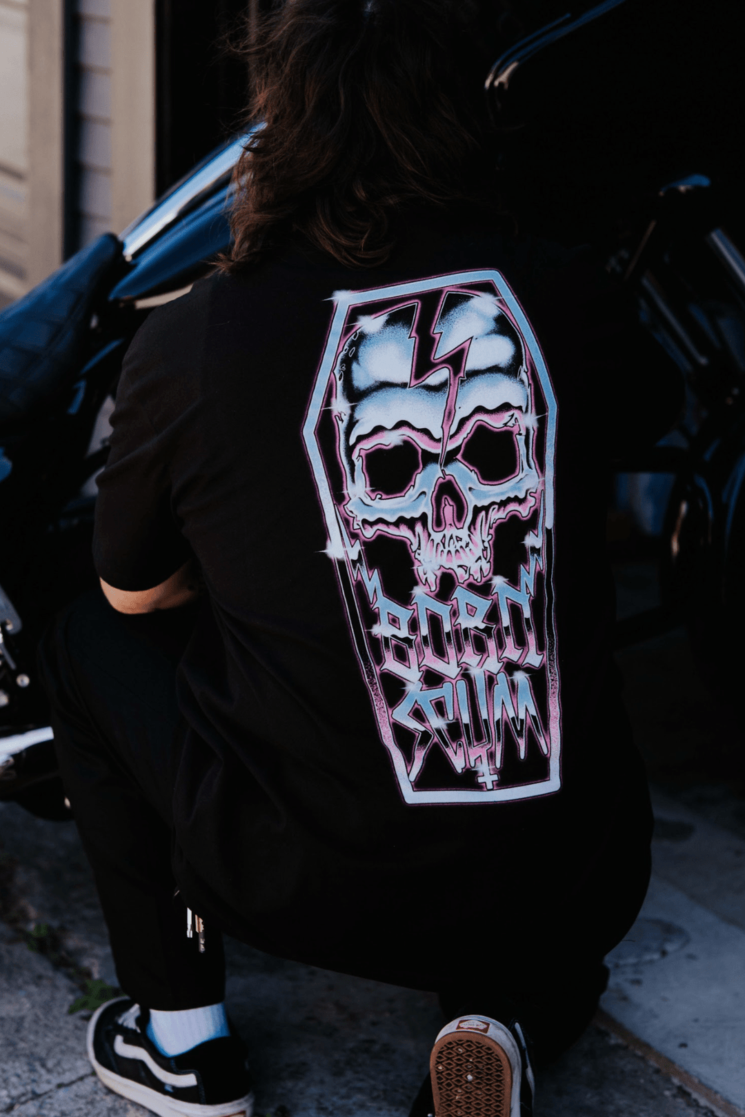 Chrome Skull Coffin Heavyweight Tee | USA Cotton – Born Scum