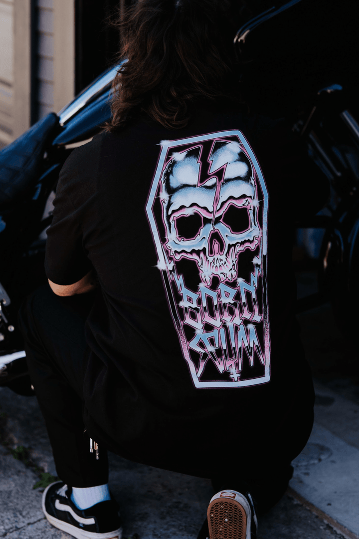 Chrome Skull Coffin Heavyweight Tee | USA Cotton – Born Scum Chrome Skull Coffin Heavyweight Tee | USA Cotton – Born Scum