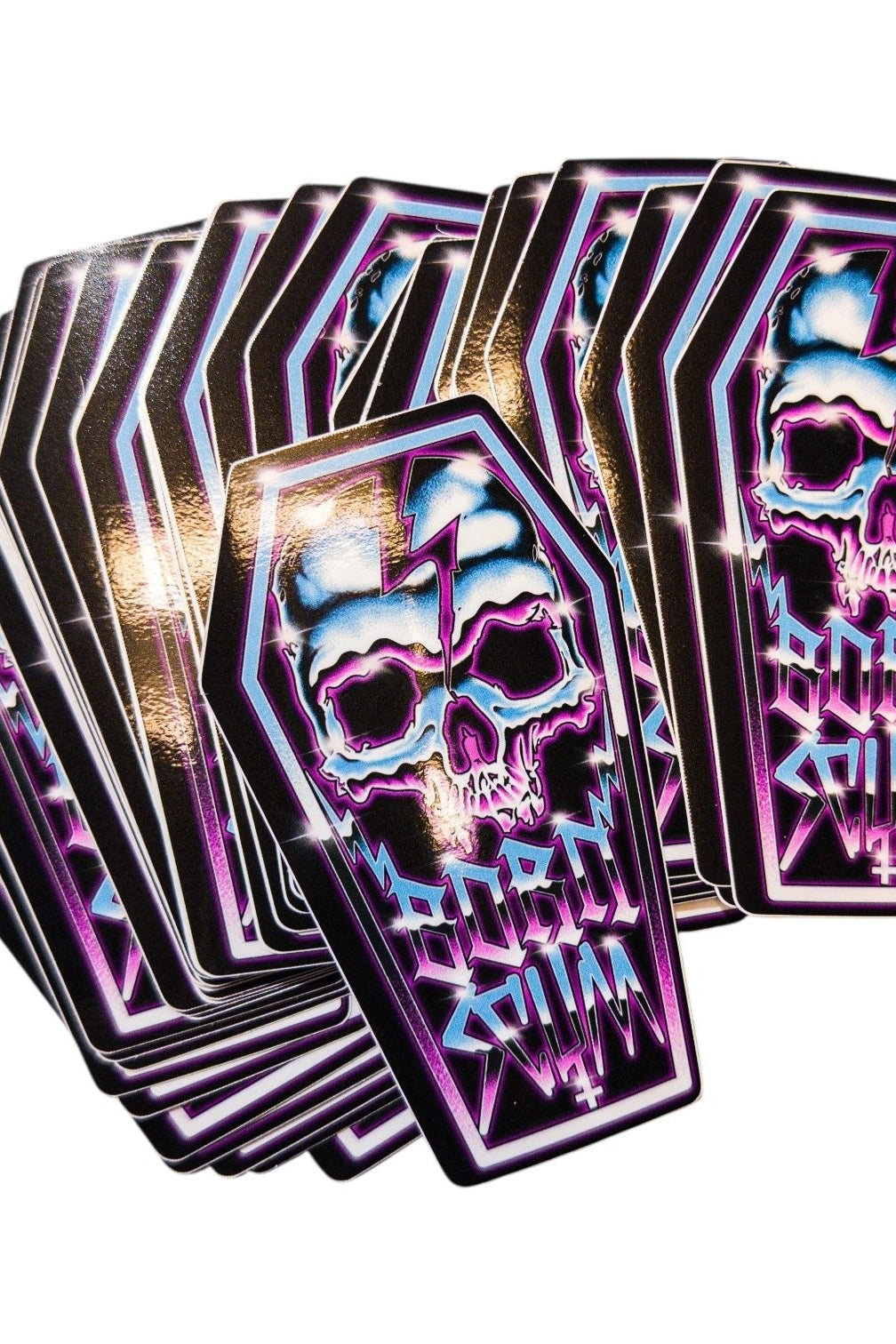 SKULL COFFIN CHROME STICKER - Born Scum