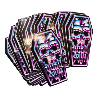 SKULL COFFIN CHROME STICKER - Born Scum