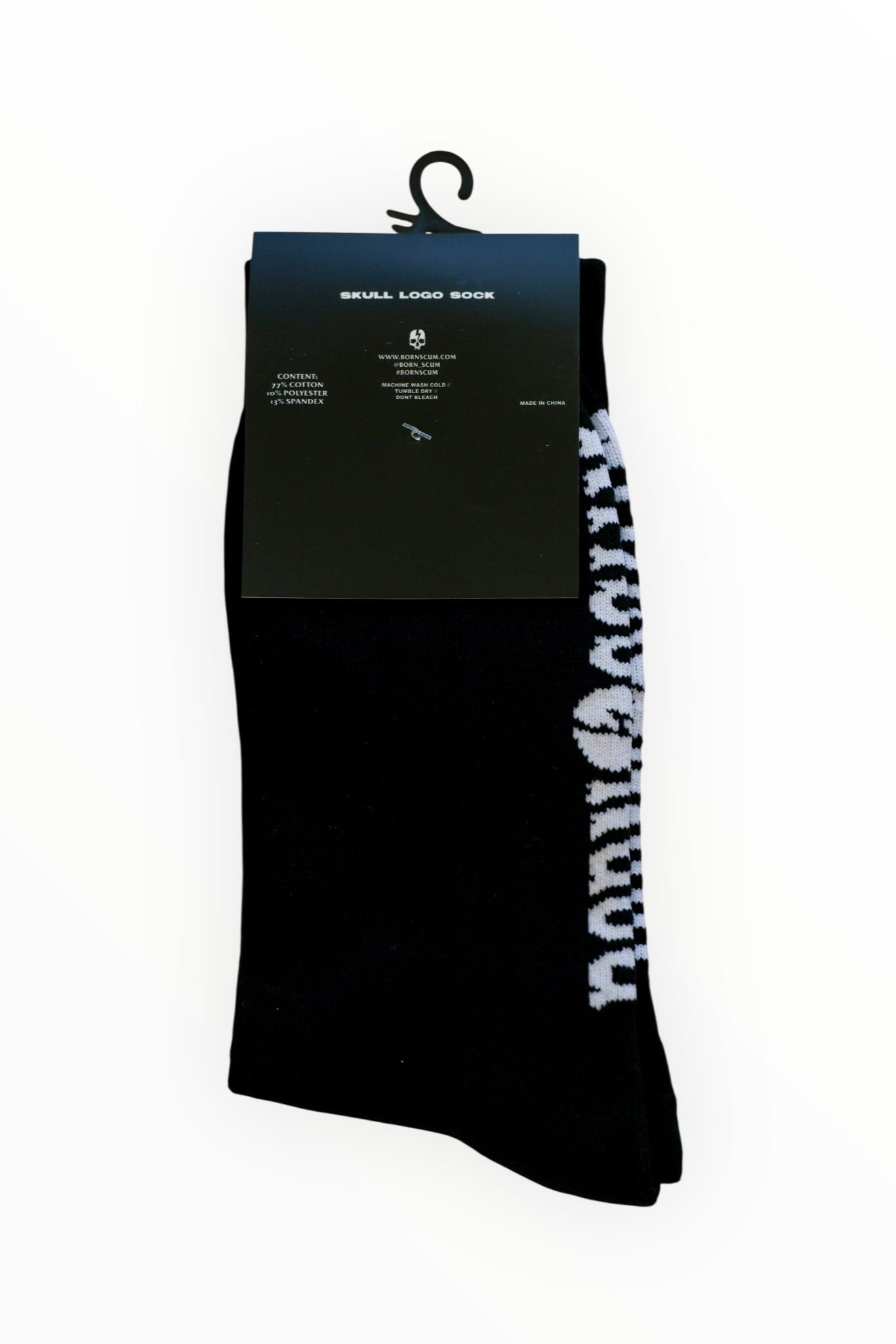 Skull Logo Sock – Blackout - Born Scum