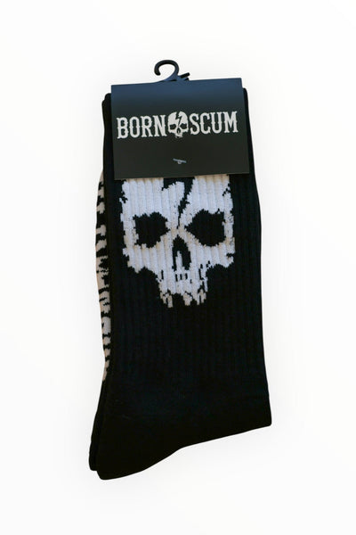 Skull Logo Sock – Blackout - Born Scum
