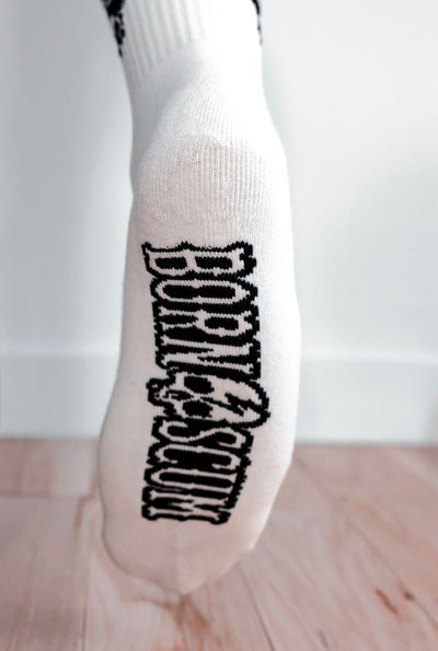 Skull Logo Sock – Bone White - Born Scum