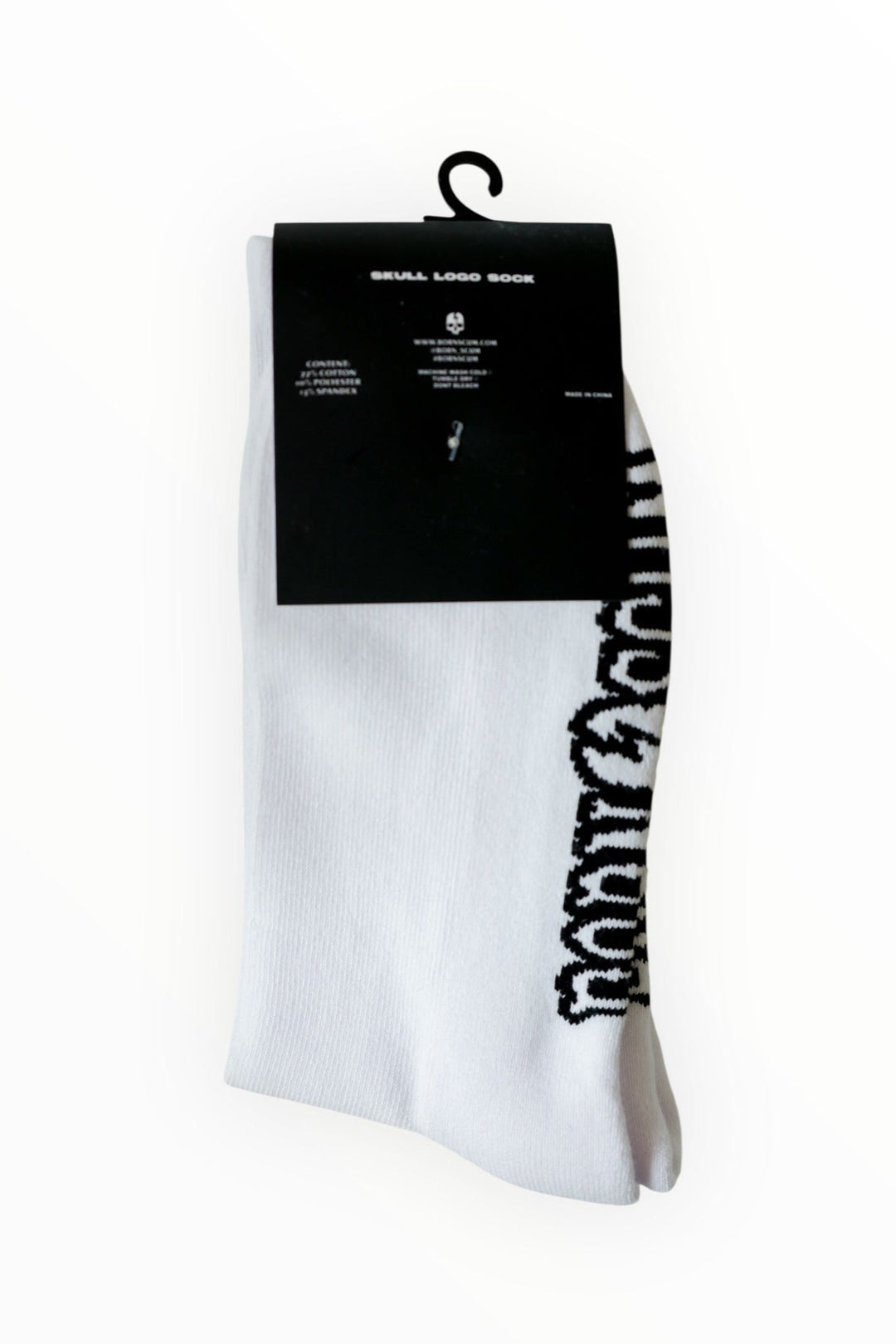 Skull Logo Sock – Bone White - Born Scum
