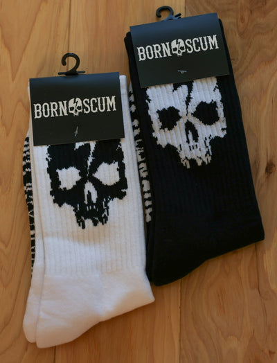 Skull Logo Sock – Bone White - Born Scum