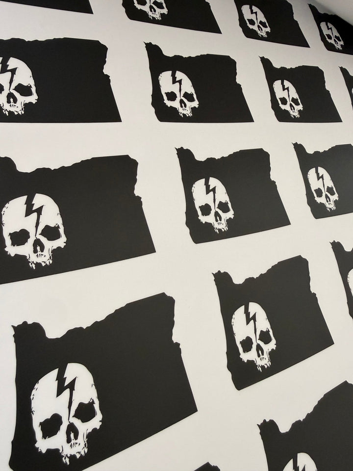 SKULL LOGO STATE STICKERS - Born Scum