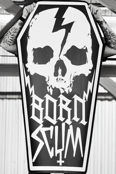 XXL SKULL COFFIN STICKER - Born Scum