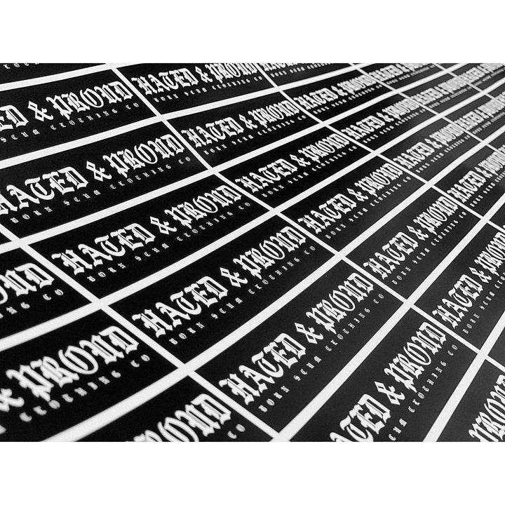 HATED &amp; PROUD 5.5" X 1.25" STICKER
