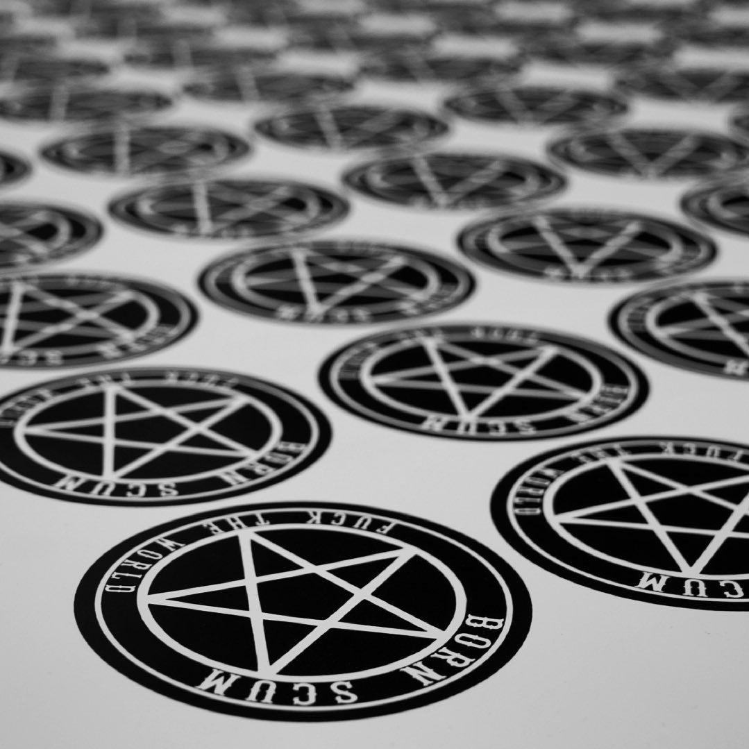 BORN SCUM PENTAGRAM STICKER