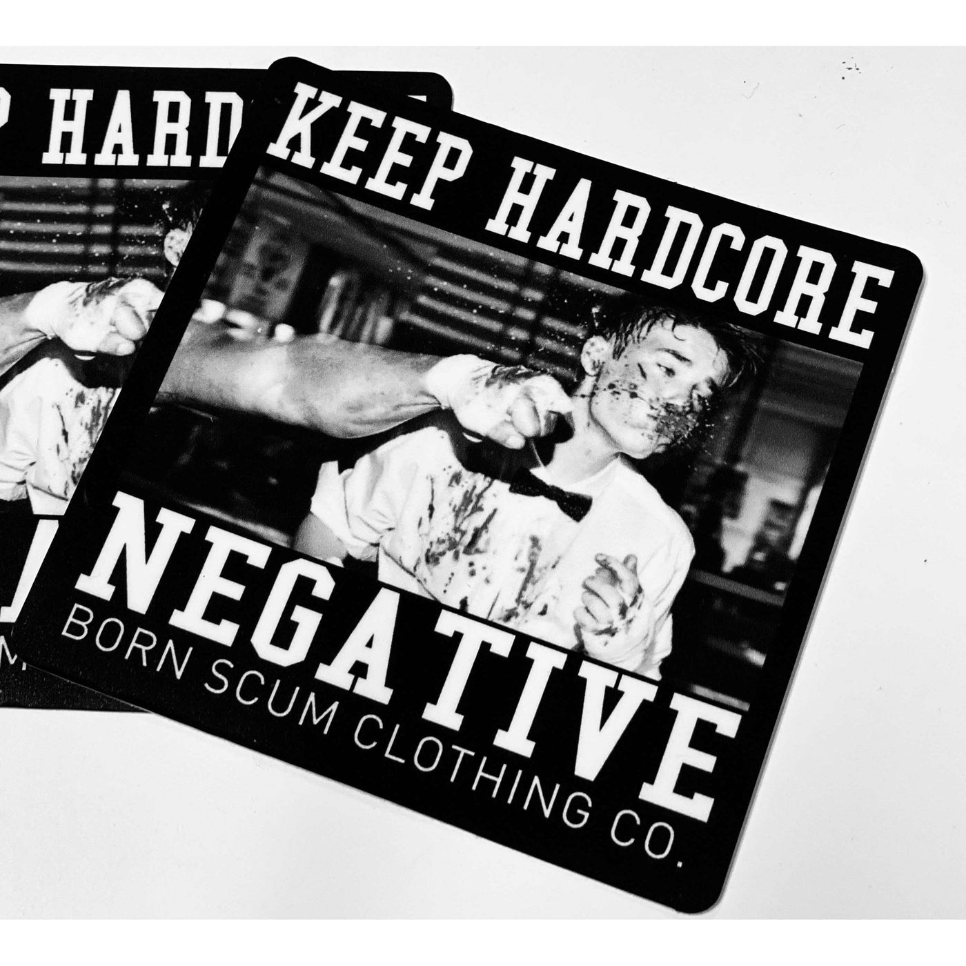 KEEP HARDCORE NEGATIVE STICKER - Born Scum Clothing Co